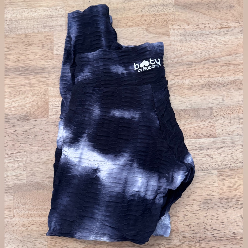 Booty by Brabants Original fabric leggings - black and white tie dye